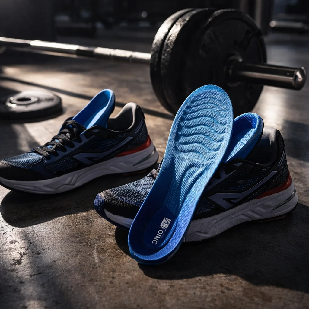 Skysole støtdempende innleggssåler til crossfit og treningssko - detalj i gymomgivelser